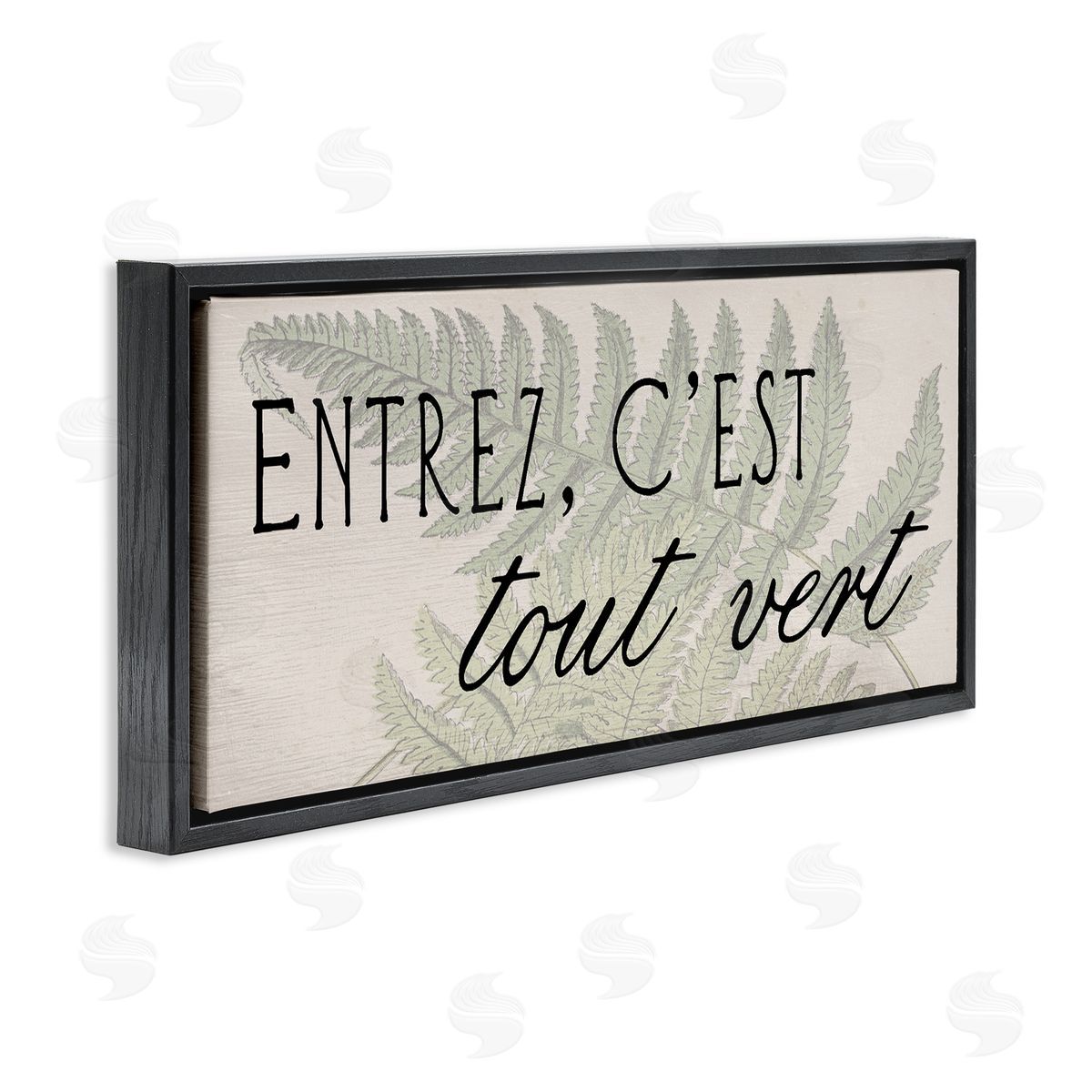 French It's All Green Black Floating Frame Canvas Wall Art, Home Decor by Stupell Studio