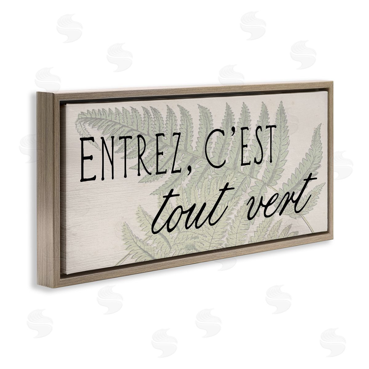 French It's All Green Brown Floating Frame Canvas Wall Art, Home Decor by Stupell Studio