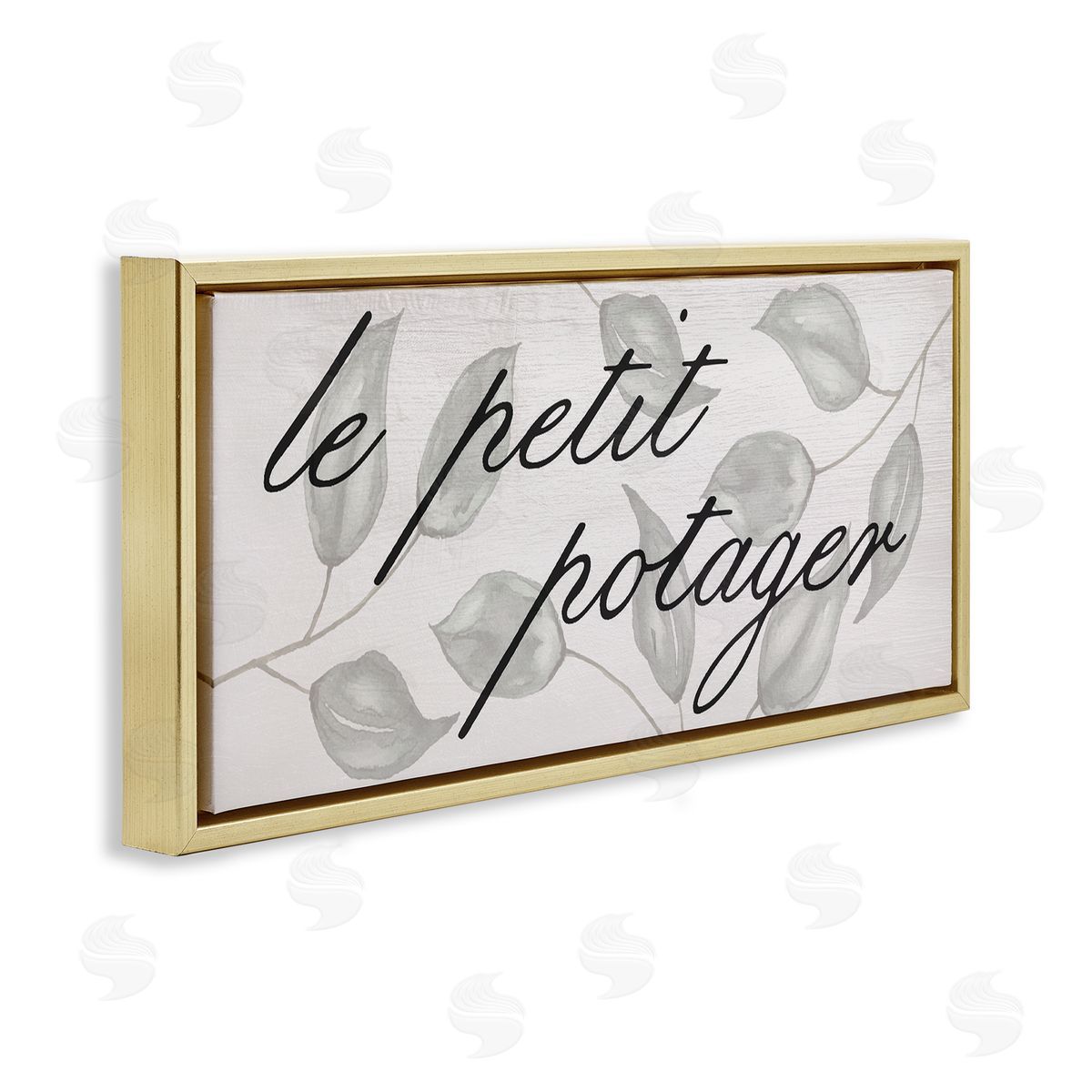 French Vegetable Garden Gold Floating Frame Canvas Wall Art, Home Decor by Stupell Studio