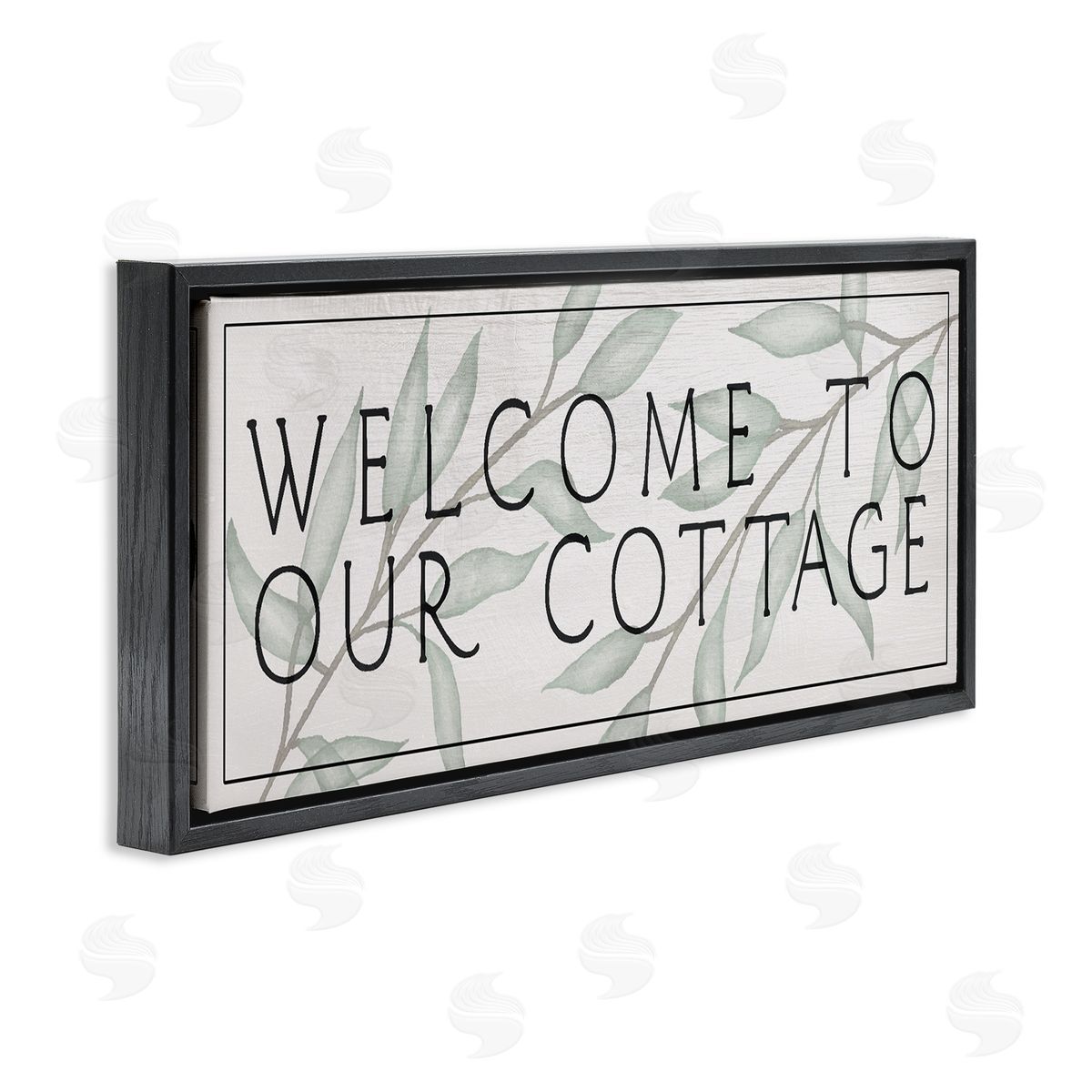 Rustic Cottage Welcome Black Floating Frame Canvas Wall Art, Home Decor by Stupell Studio