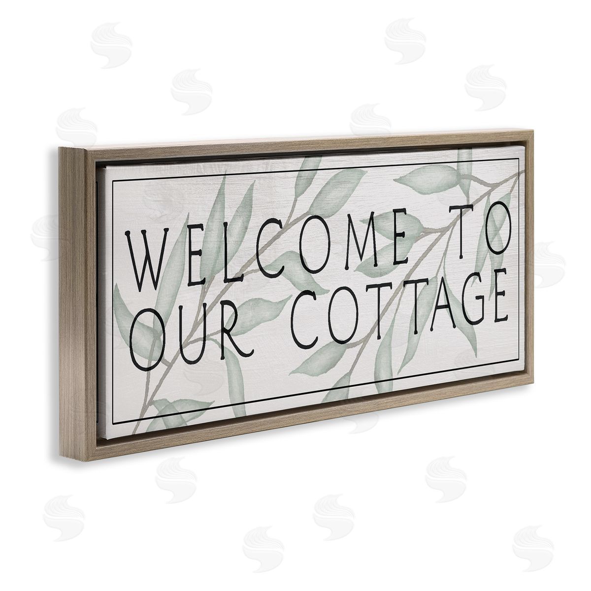 Rustic Cottage Welcome Brown Floating Frame Canvas Wall Art, Home Decor by Stupell Studio