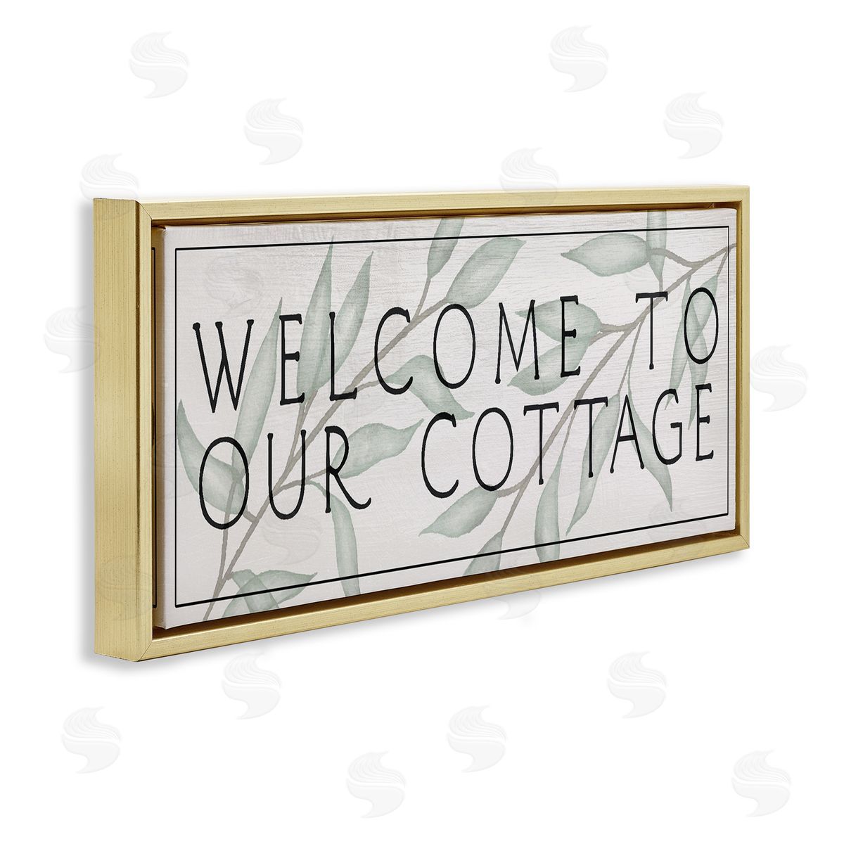 Rustic Cottage Welcome Gold Floating Frame Canvas Wall Art, Home Decor by Stupell Studio