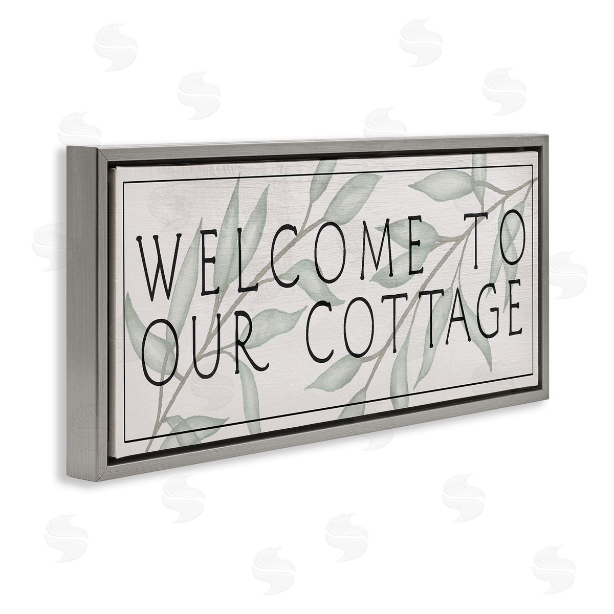 Rustic Cottage Welcome Grey Floating Frame Canvas Wall Art, Home Decor by Stupell Studio