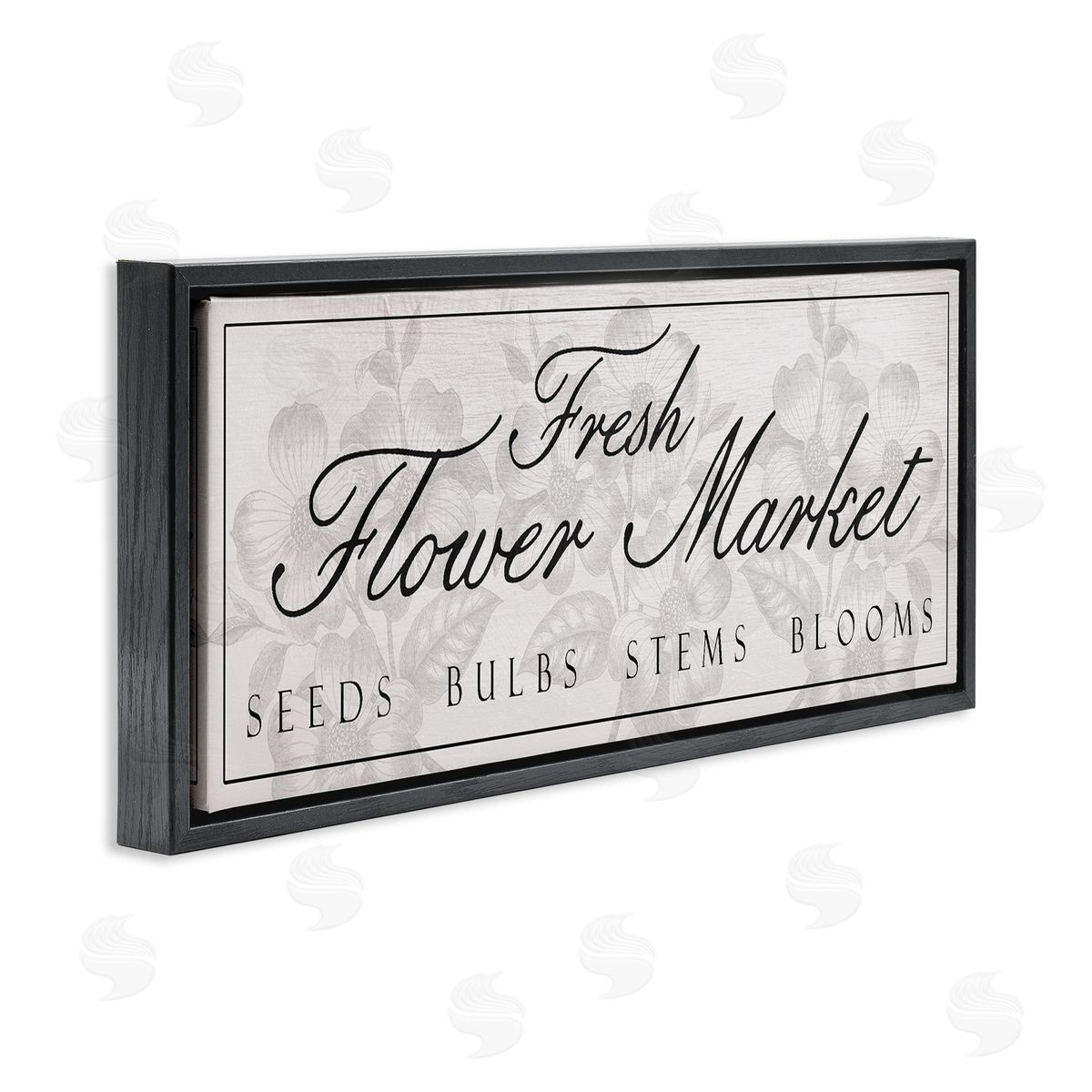 Vintage Fresh Flower Market Black Floating Frame Canvas Wall Art, Home Decor by Stupell Studio