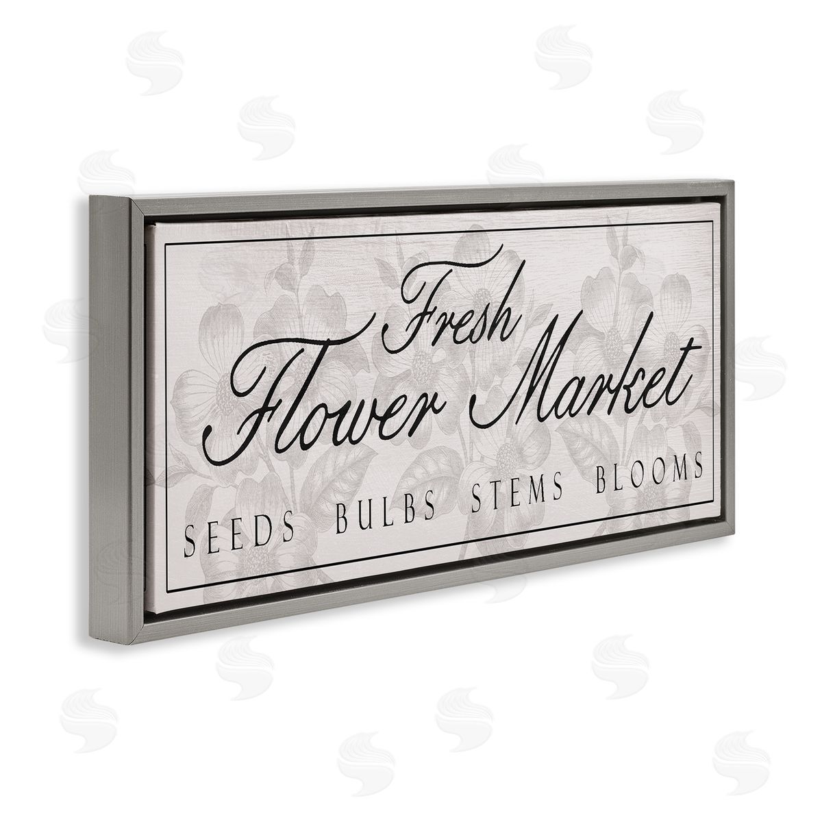Vintage Fresh Flower Market Grey Floating Frame Canvas Wall Art, Home Decor by Stupell Studio