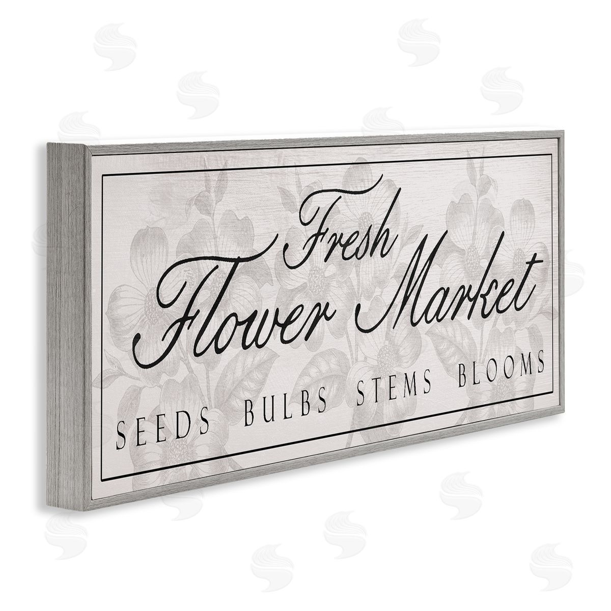 Vintage Fresh Flower Market Grey Frame Print Wall Art, Home Decor by Stupell Studio