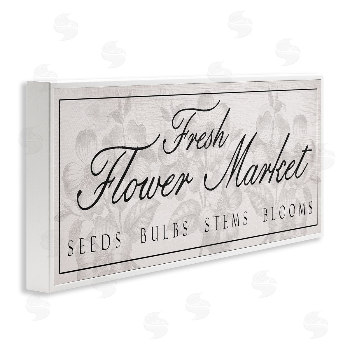Vintage Fresh Flower Market White Frame Print Wall Art, Home Decor by Stupell Studio