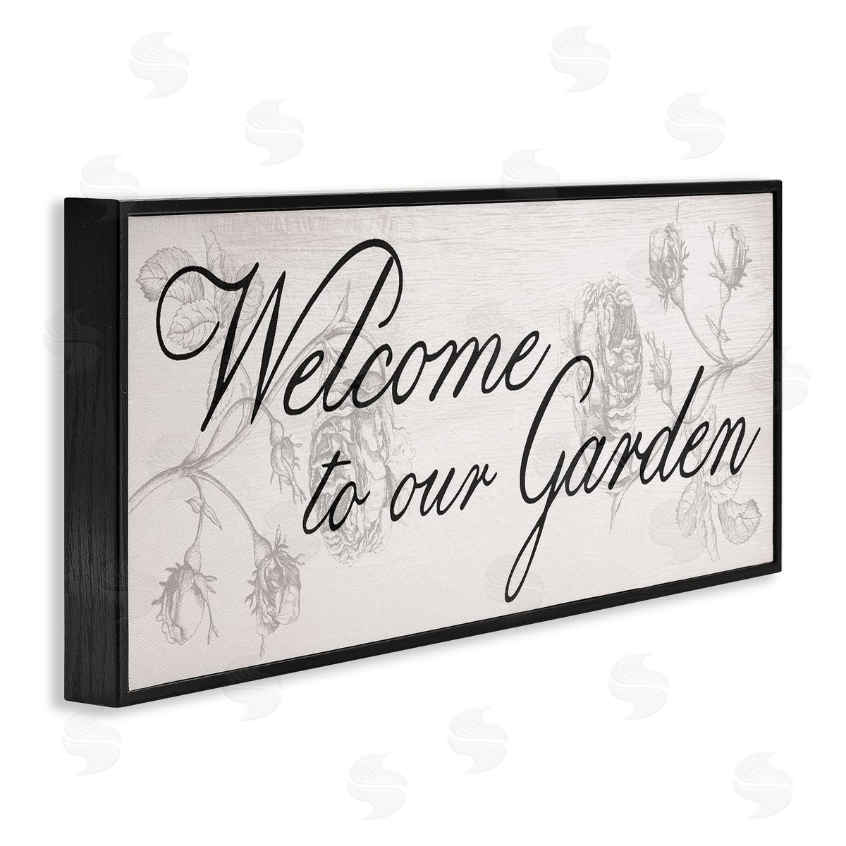 Vintage Welcome To The Garden Black Frame Print Wall Art, Home Decor by Stupell Studio