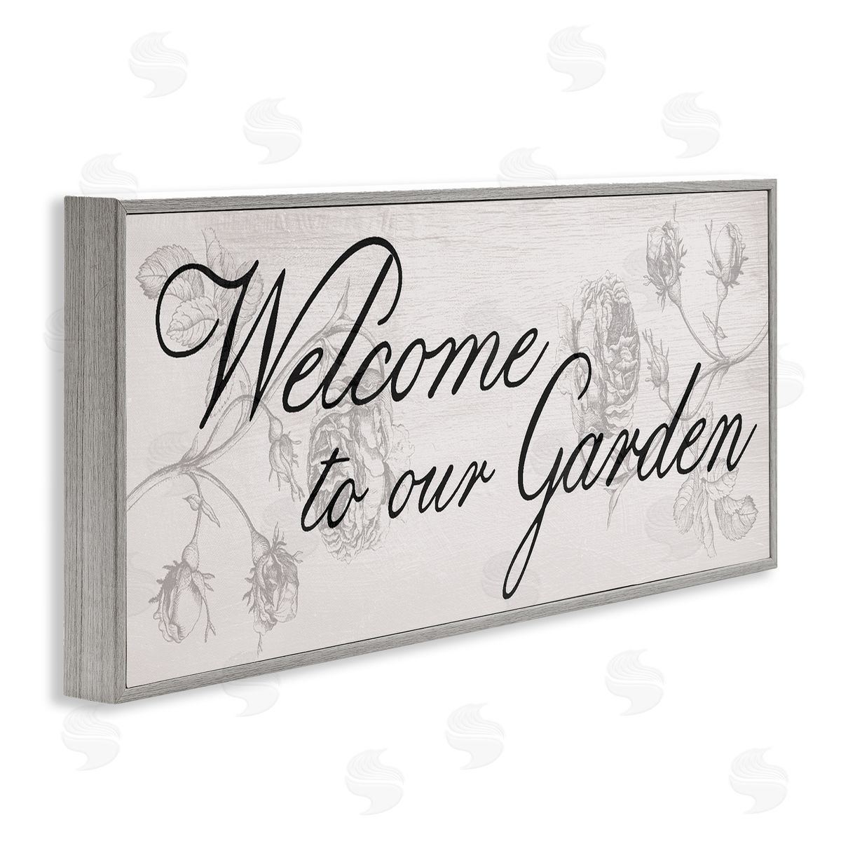 Vintage Welcome To The Garden Grey Frame Print Wall Art, Home Decor by Stupell Studio