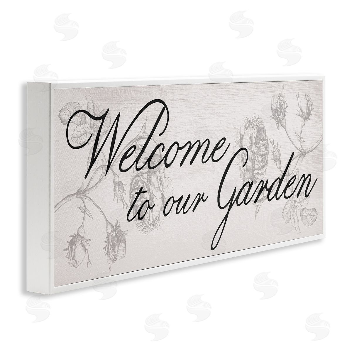 Vintage Welcome To The Garden White Frame Print Wall Art, Home Decor by Stupell Studio