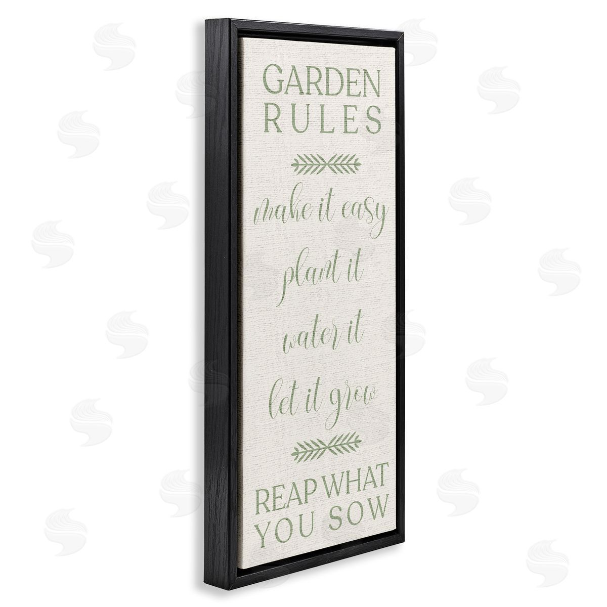 Country Garden Rules Black Floating Frame Canvas Wall Art, Home Decor by Stupell Studio