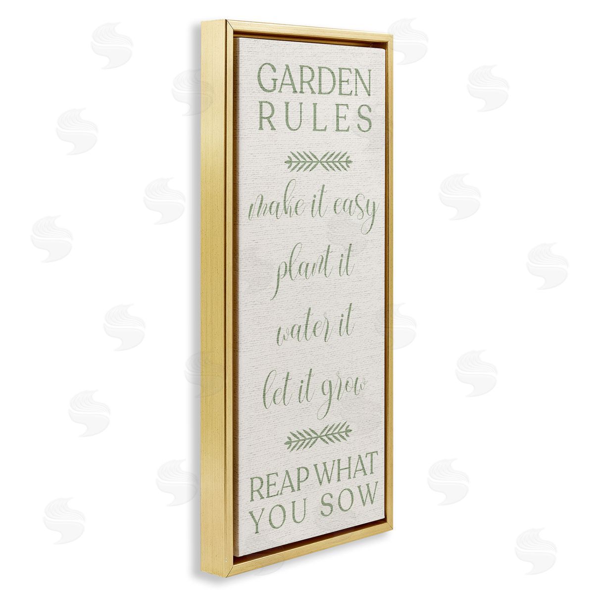 Country Garden Rules Gold Floating Frame Canvas Wall Art, Home Decor by Stupell Studio