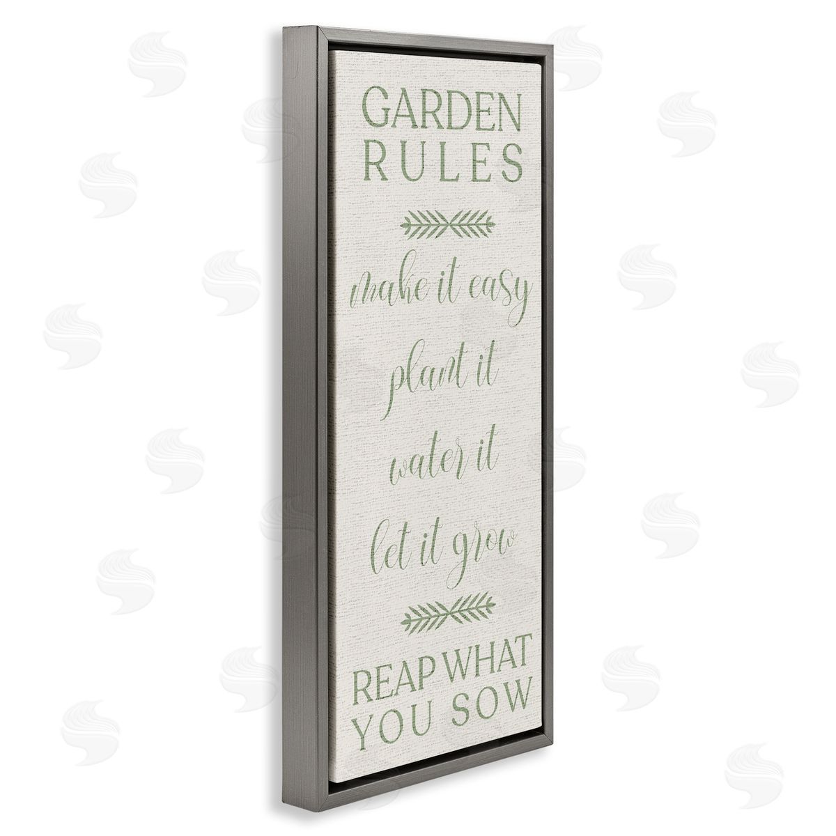 Country Garden Rules Grey Floating Frame Canvas Wall Art, Home Decor by Stupell Studio