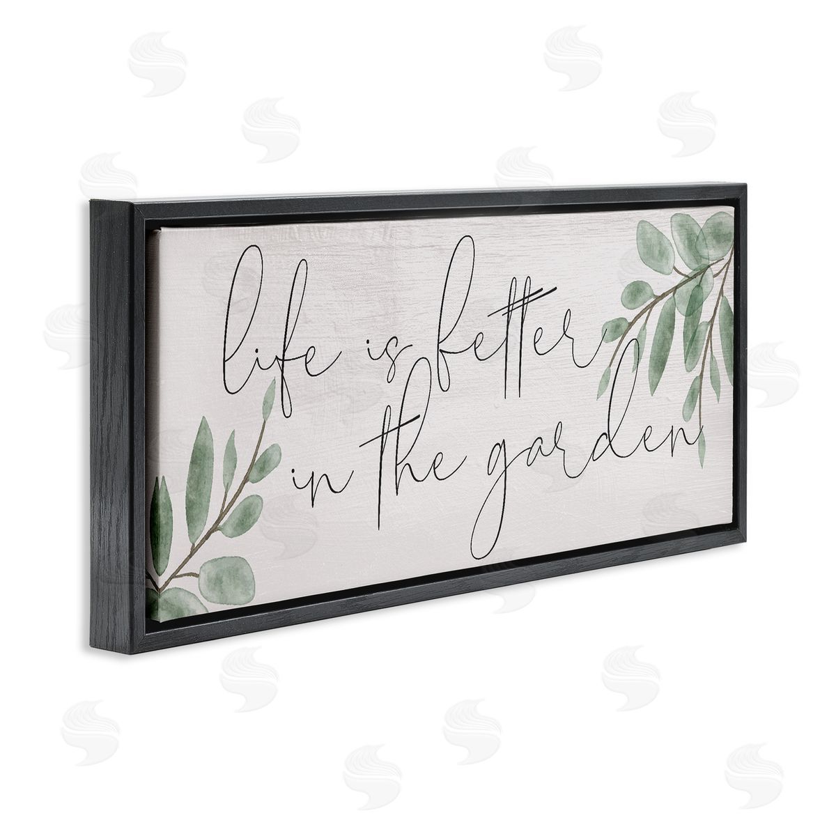 Life Is Better in Garden Black Floating Frame Canvas Wall Art, Home Decor by Stupell Studio