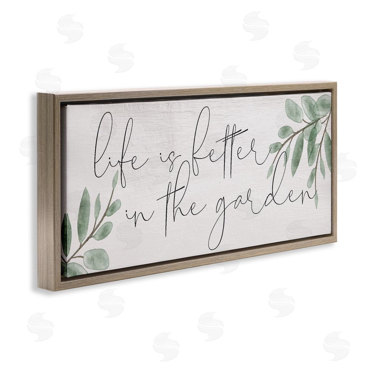 Life Is Better in Garden Brown Floating Frame Canvas Wall Art, Home Decor by Stupell Studio