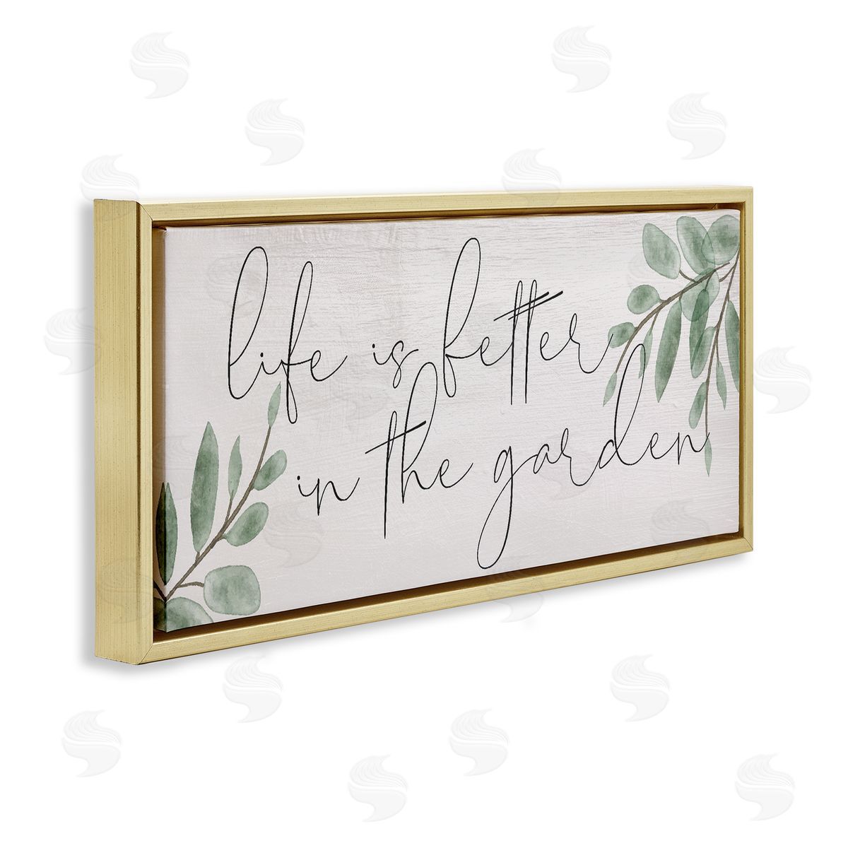 Life Is Better in Garden Gold Floating Frame Canvas Wall Art, Home Decor by Stupell Studio