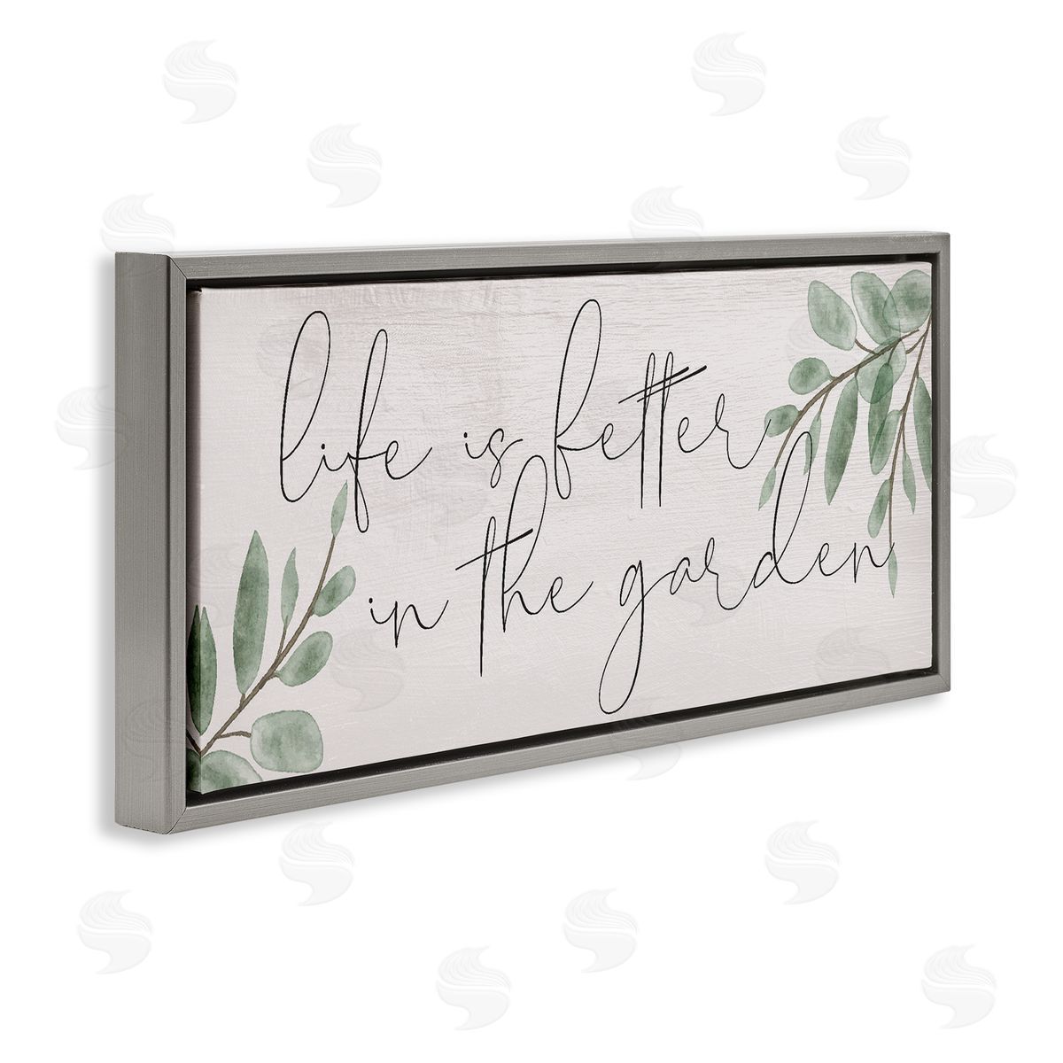 Life Is Better in Garden Grey Floating Frame Canvas Wall Art, Home Decor by Stupell Studio