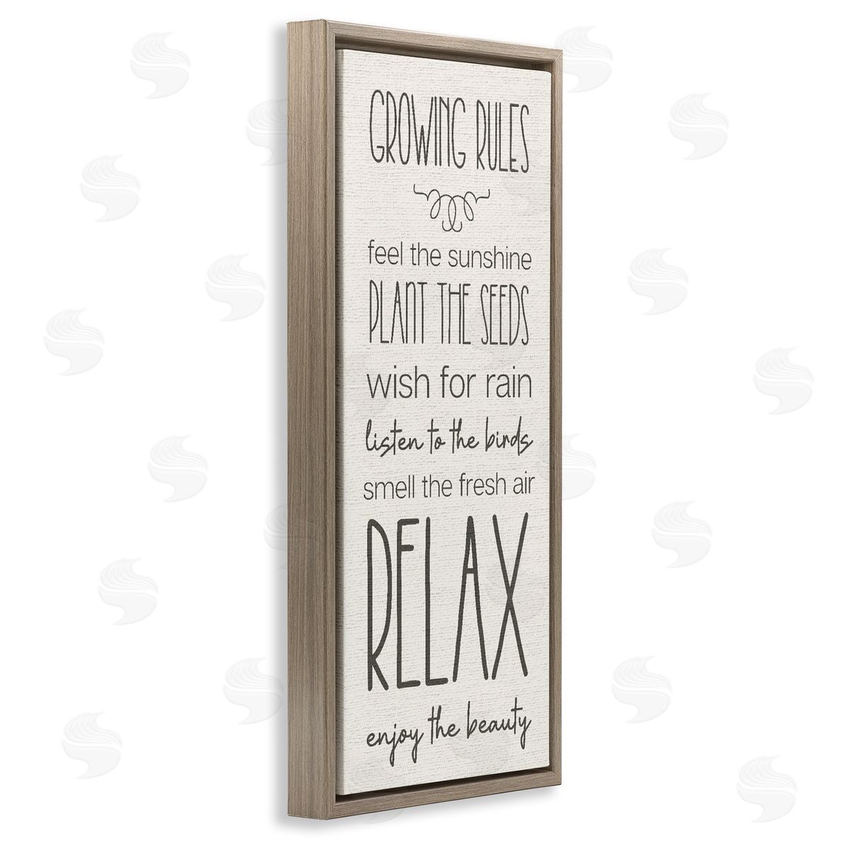 Serene Gardening Rules Brown Floating Frame Canvas Wall Art, Home Decor by Stupell Studio
