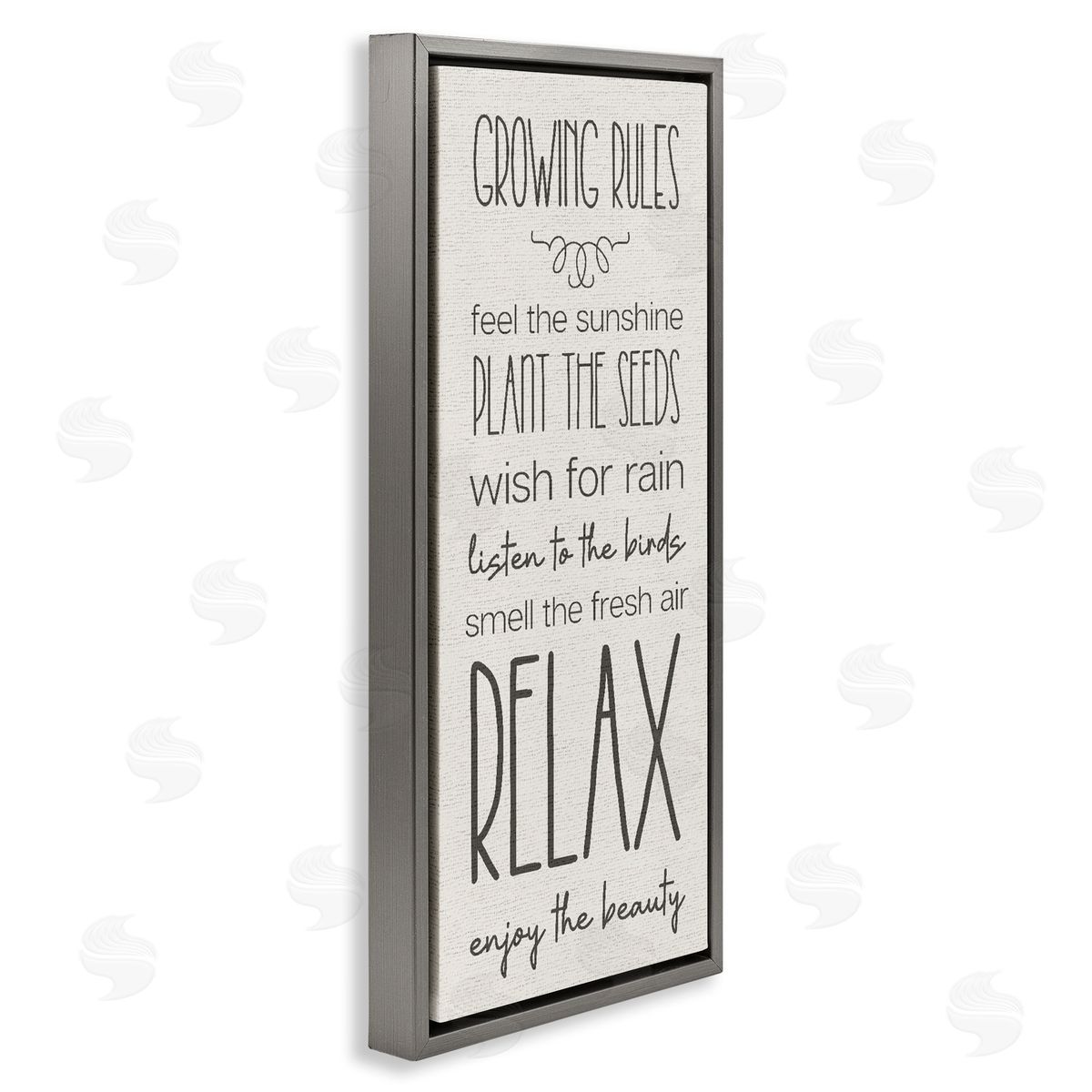 Serene Gardening Rules Grey Floating Frame Canvas Wall Art, Home Decor by Stupell Studio