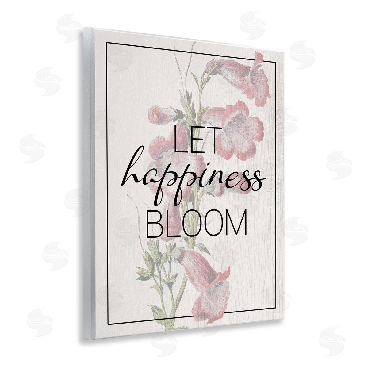 Vintage Let Happiness Bloom Wood Plaque Wall Art, Home Decor by Stupell Studio