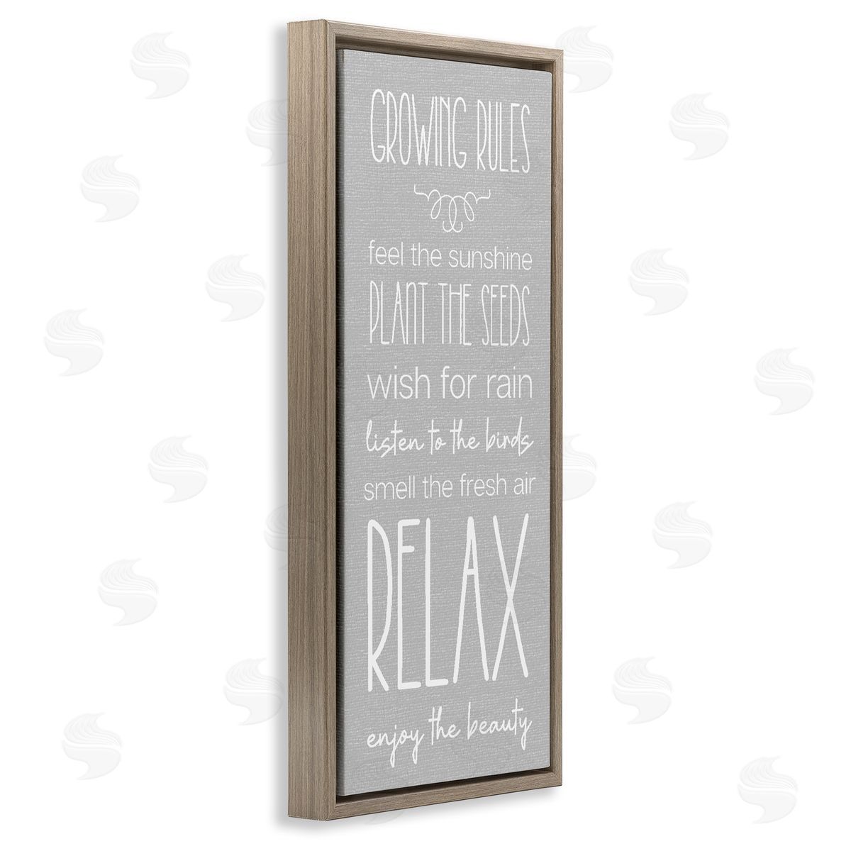 Rustic Gardening Rules Brown Floating Frame Canvas Wall Art, Home Decor by Stupell Studio