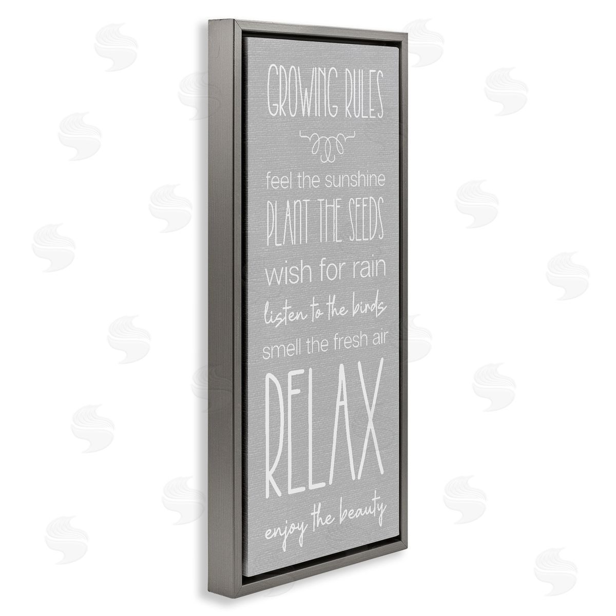 Rustic Gardening Rules Grey Floating Frame Canvas Wall Art, Home Decor by Stupell Studio