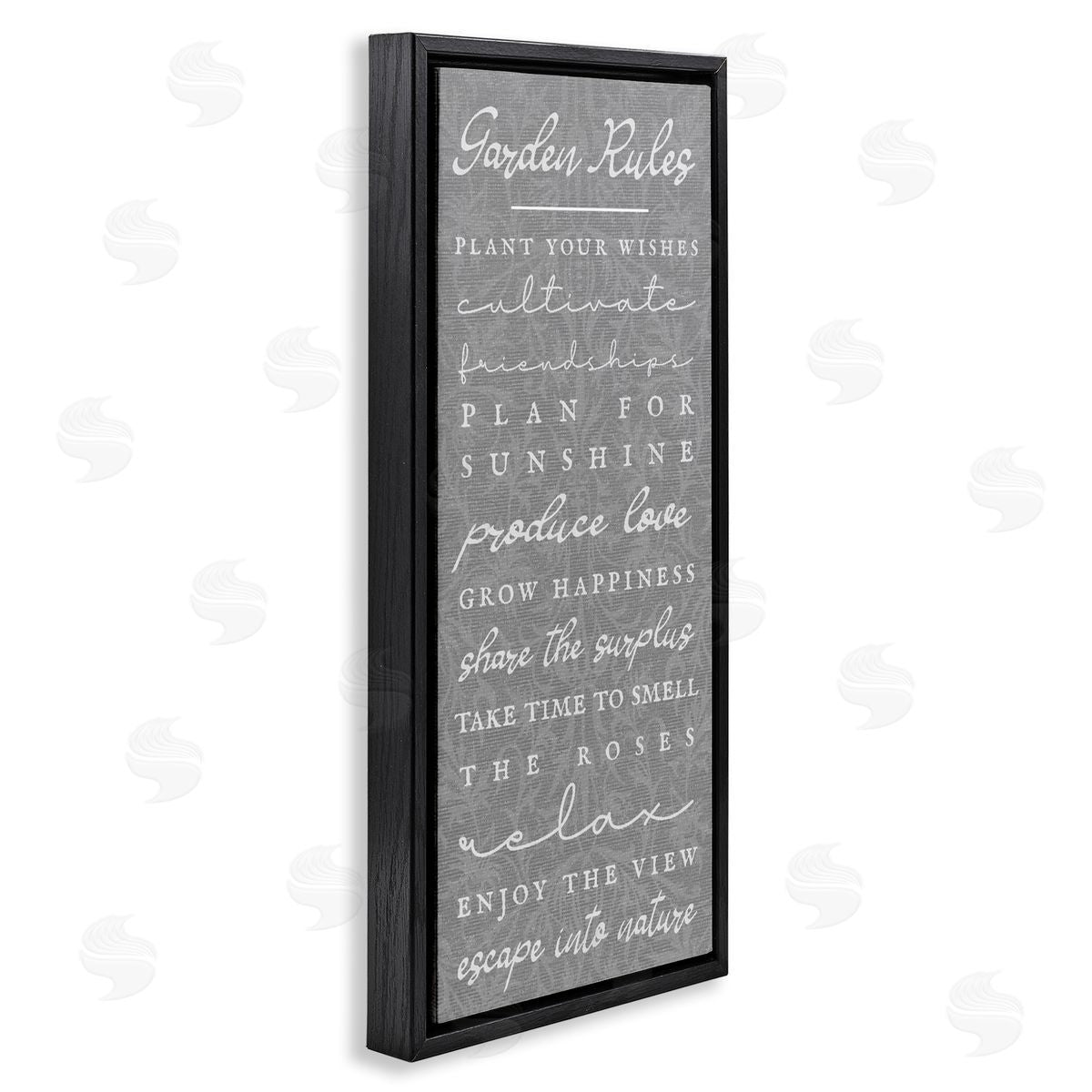 Comforting Garden Rules Black Floating Frame Canvas Wall Art, Home Decor by Stupell Studio