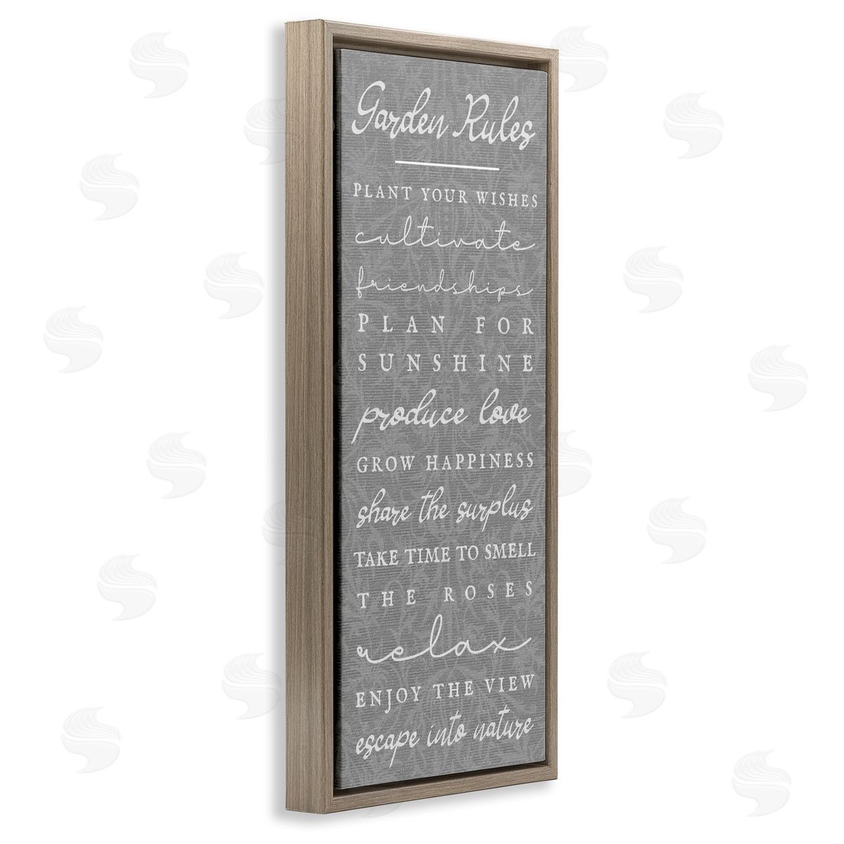 Comforting Garden Rules Brown Floating Frame Canvas Wall Art, Home Decor by Stupell Studio