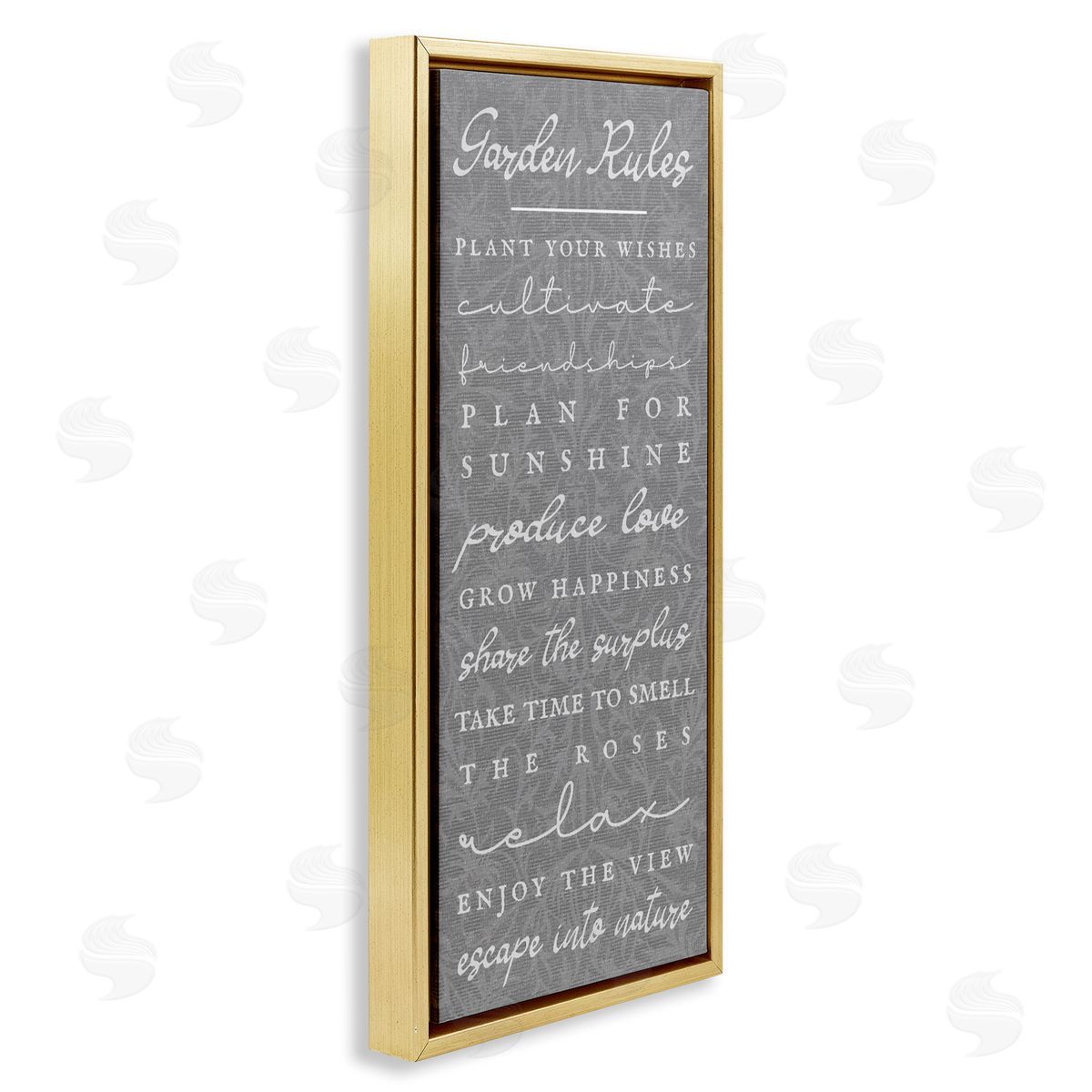 Comforting Garden Rules Gold Floating Frame Canvas Wall Art, Home Decor by Stupell Studio