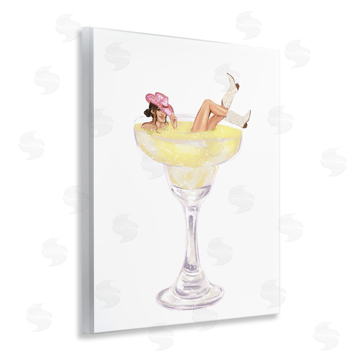 Glam Cowgirl in Margarita Wood Plaque Wall Art, Home Decor by Ziwei Li