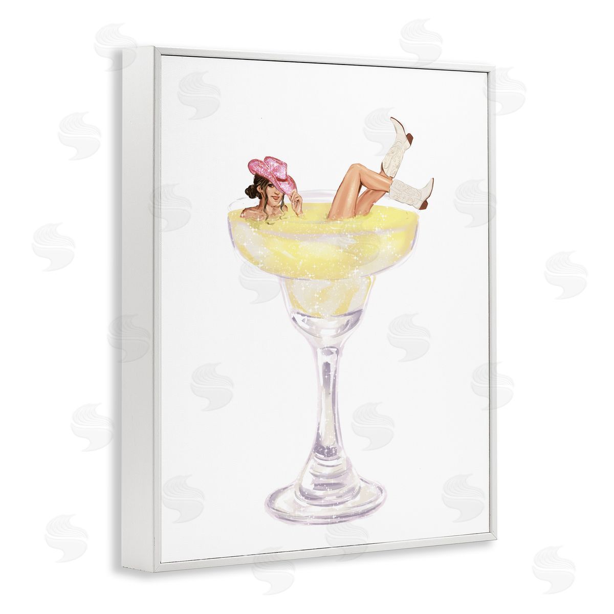 Glam Cowgirl in Margarita White Frame Print Wall Art, Home Decor by Ziwei Li
