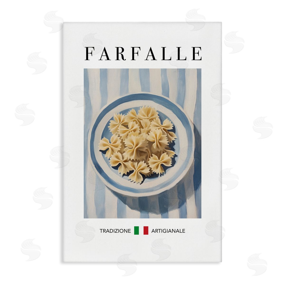 Traditional Farafalle Pasta Canvas Wall Art, Home Decor by Andreas Magnusson