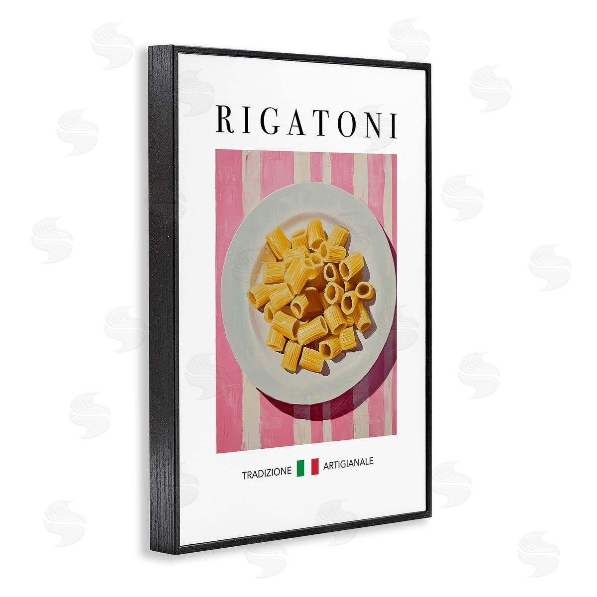 Traditional Rigatoni Pasta Black Frame Print Wall Art, Home Decor by Andreas Magnusson