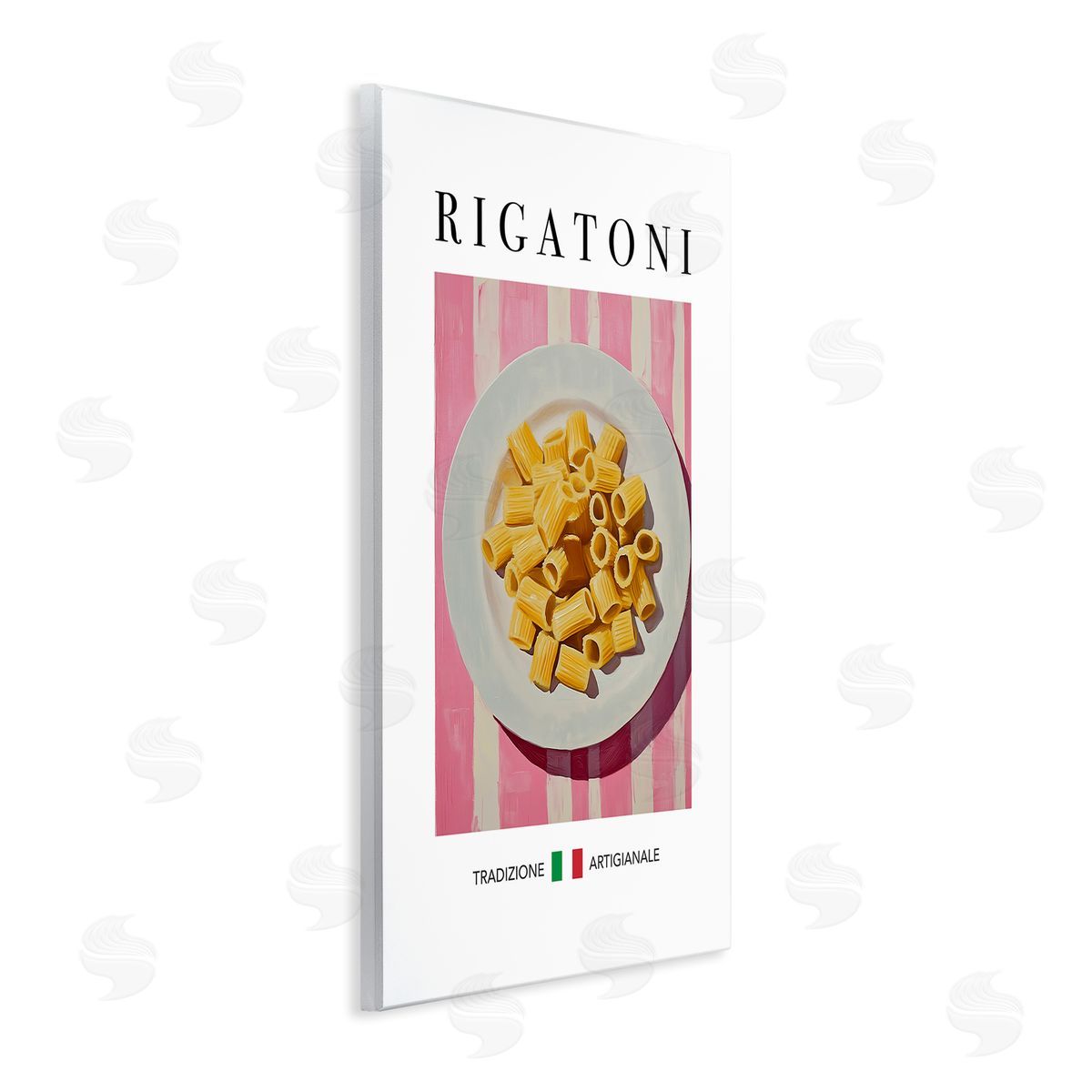 Traditional Rigatoni Pasta Wood Plaque Wall Art, Home Decor by Andreas Magnusson
