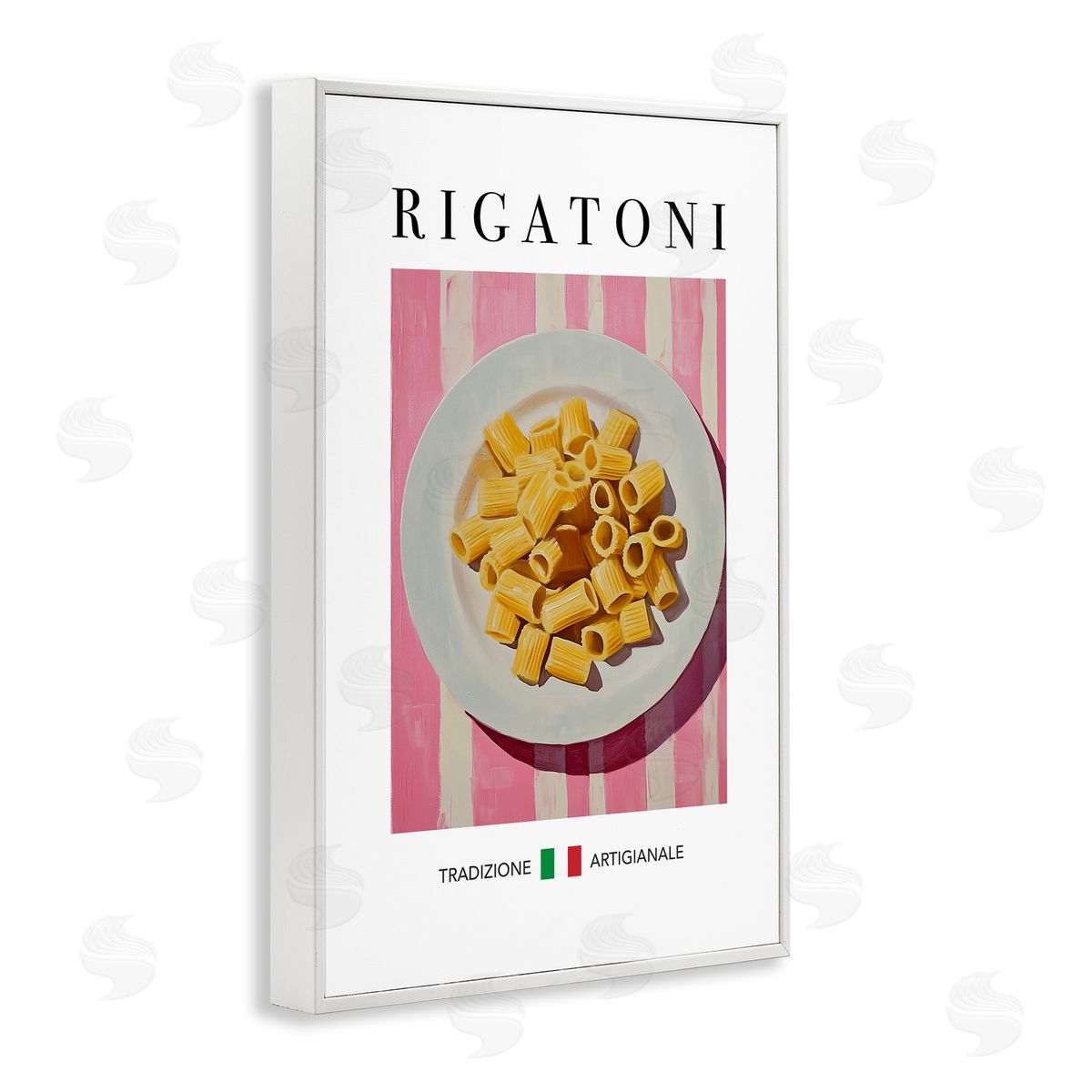 Traditional Rigatoni Pasta White Frame Print Wall Art, Home Decor by Andreas Magnusson