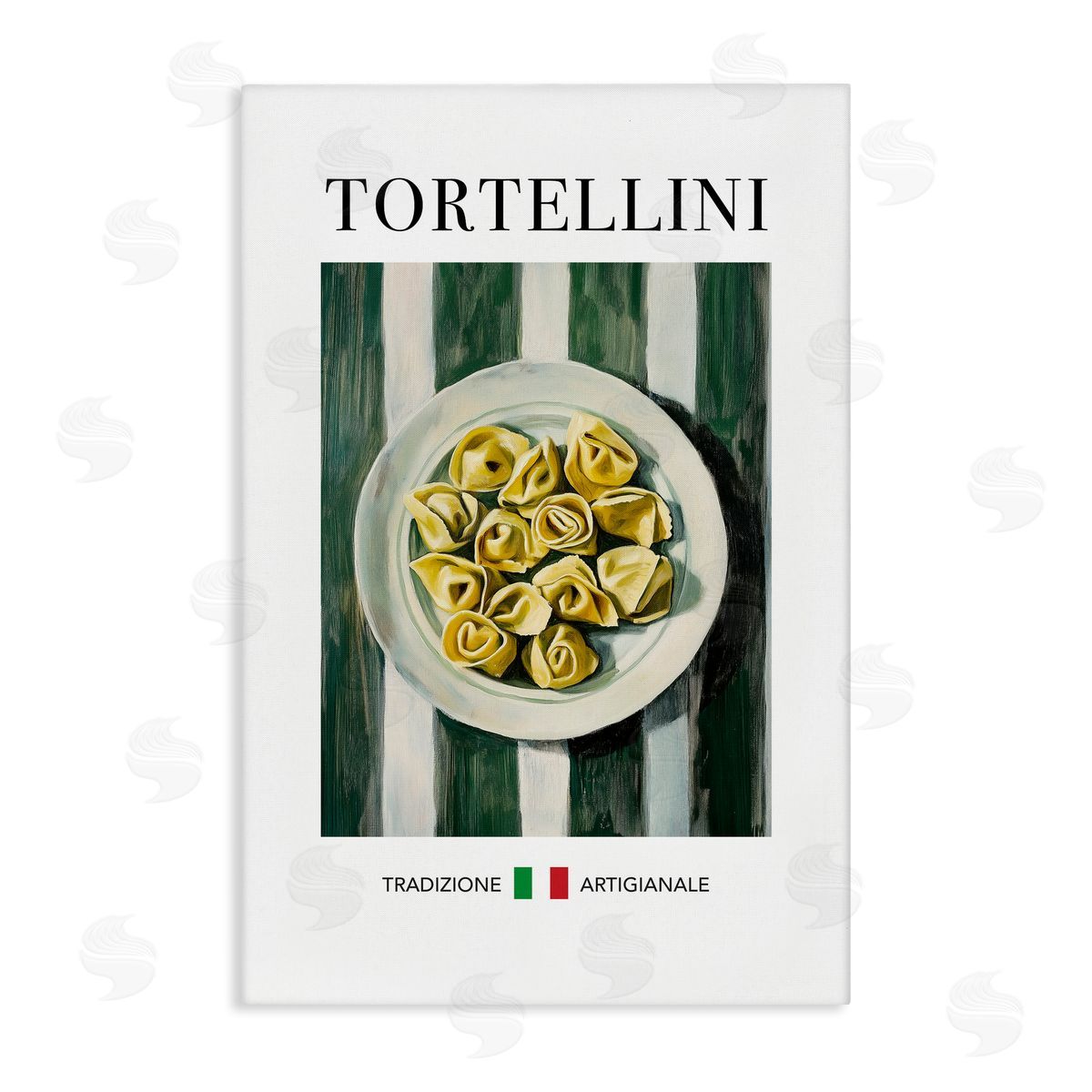 Traditional Tortellini Pasta Canvas Wall Art, Home Decor by Andreas Magnusson