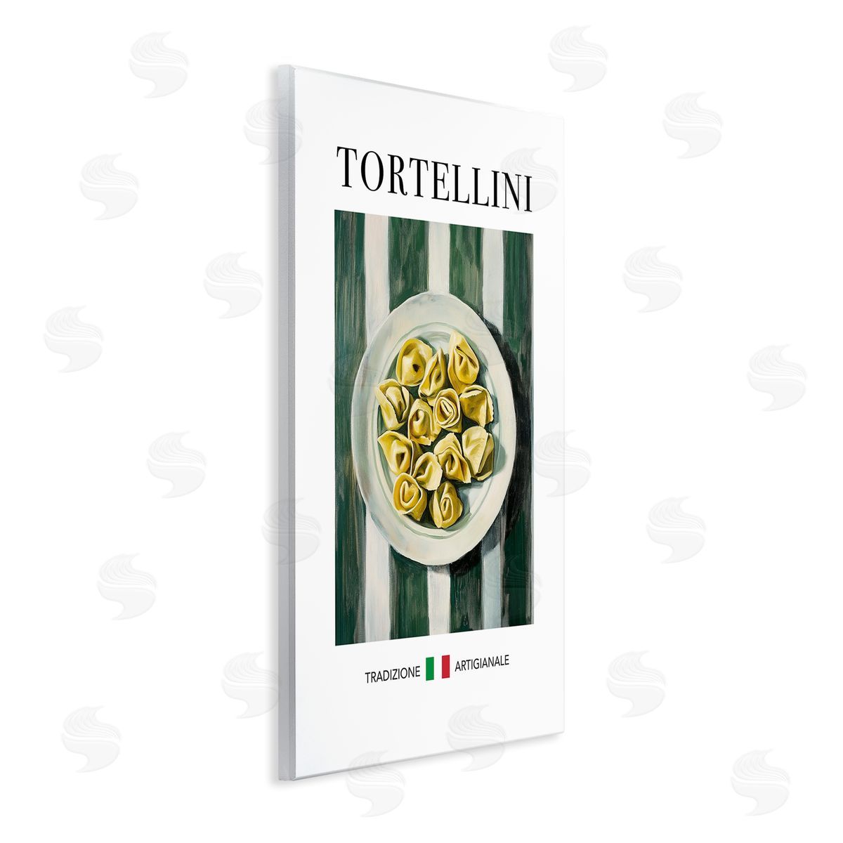 Traditional Tortellini Pasta Wood Plaque Wall Art, Home Decor by Andreas Magnusson