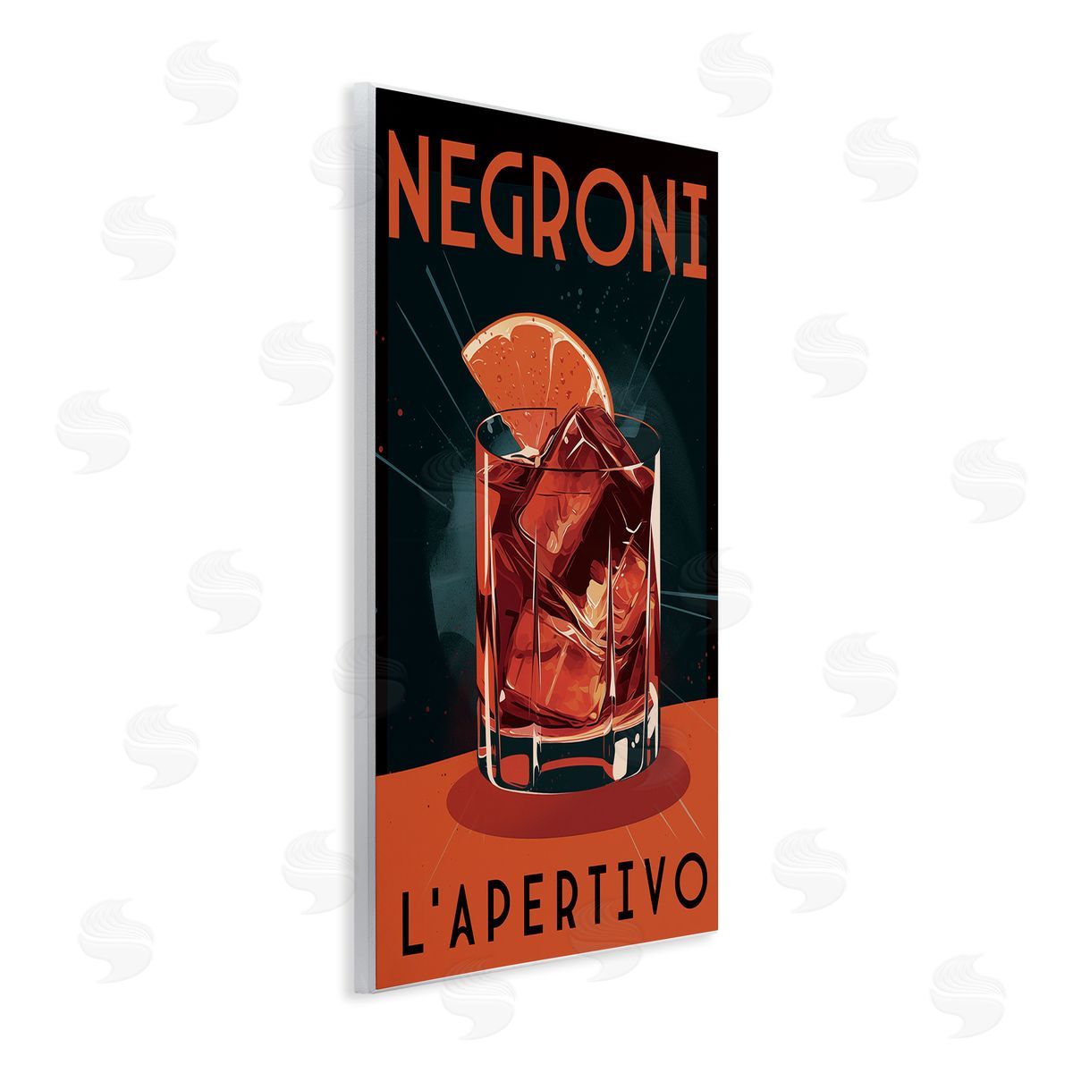 Vintage Midcentury Negroni Drink Wood Plaque Wall Art, Home Decor by Andreas Magnusson
