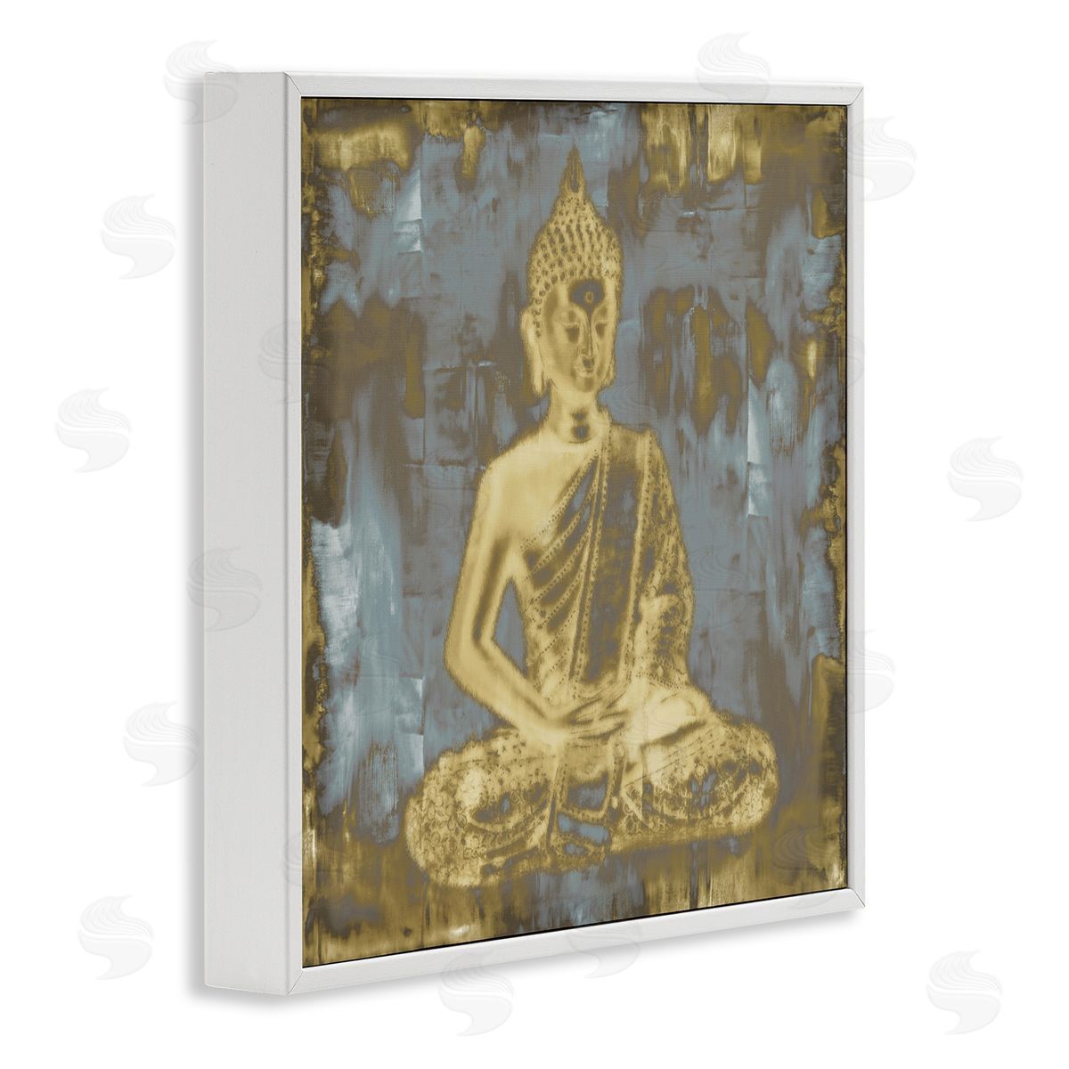 Muted Earthy Buddha Abstract White Frame Print Wall Art, Home Decor by Tom Bray