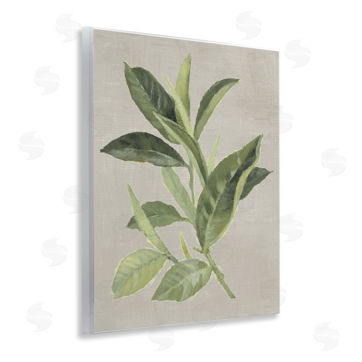 Green Tea Plant Leaf Wood Plaque Wall Art, Home Decor by Lanie Loreth