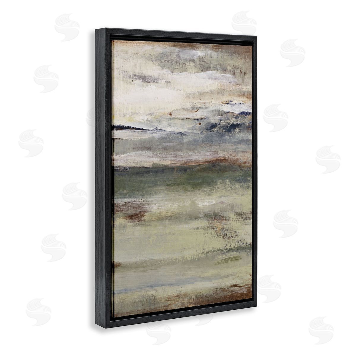 Earthy Abstract Layers Black Floating Frame Canvas Wall Art, Home Decor by Lanie Loreth