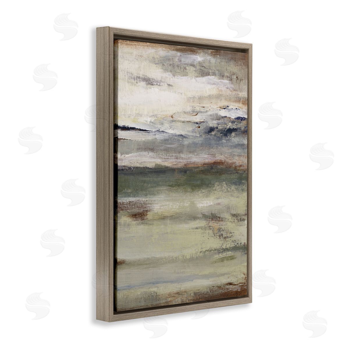Earthy Abstract Layers Brown Floating Frame Canvas Wall Art, Home Decor by Lanie Loreth