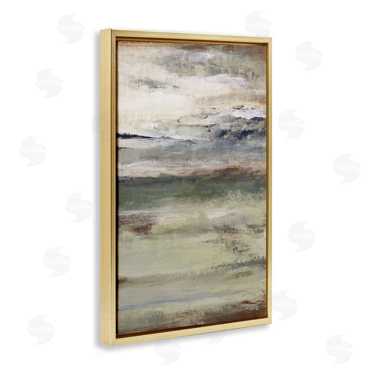 Earthy Abstract Layers Gold Floating Frame Canvas Wall Art, Home Decor by Lanie Loreth