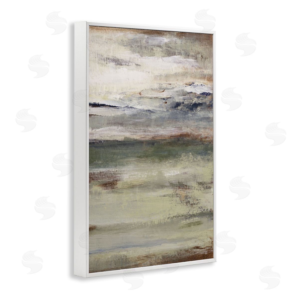 Earthy Abstract Layers White Frame Print Wall Art, Home Decor by Lanie Loreth