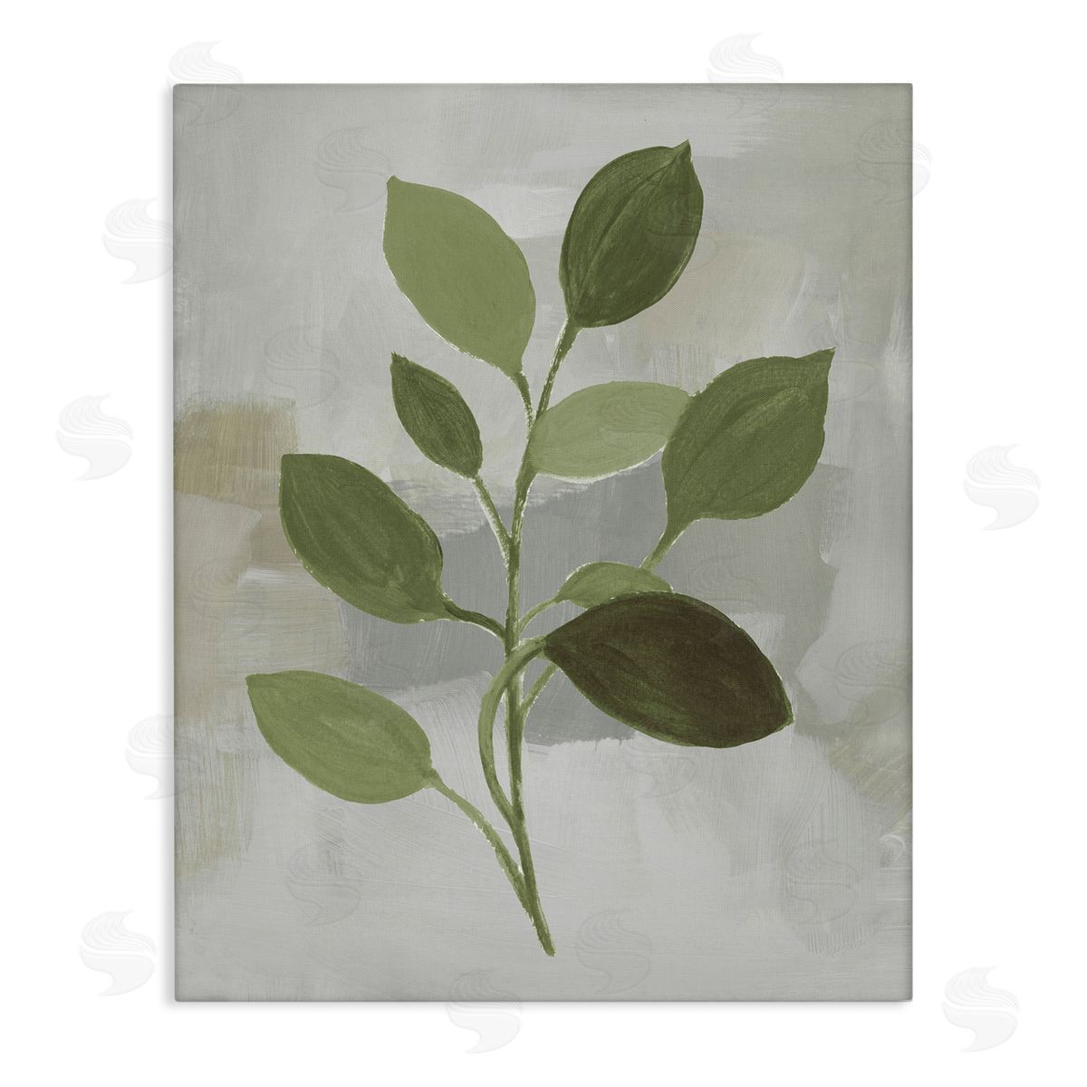 Leaf Sprigs over Grey Canvas Wall Art, Home Decor by Lanie Loreth