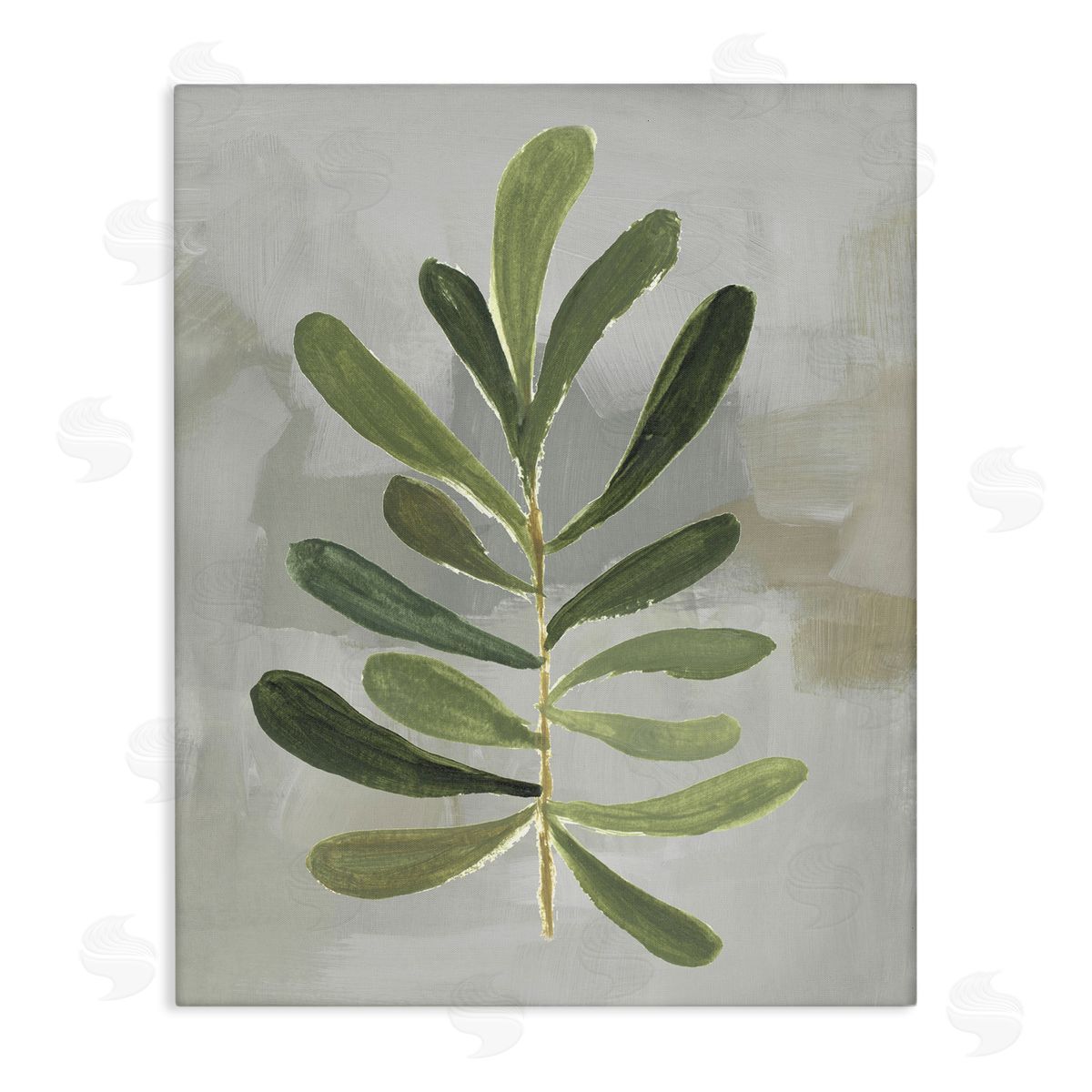 Single Green Leaf Branch Canvas Wall Art, Home Decor by Lanie Loreth