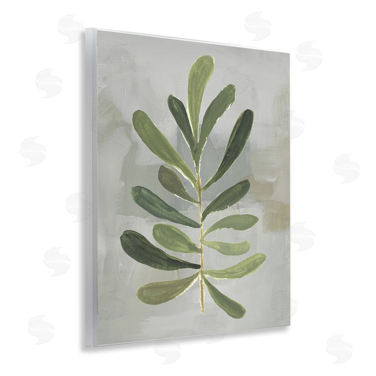 Single Green Leaf Branch Wood Plaque Wall Art, Home Decor by Lanie Loreth