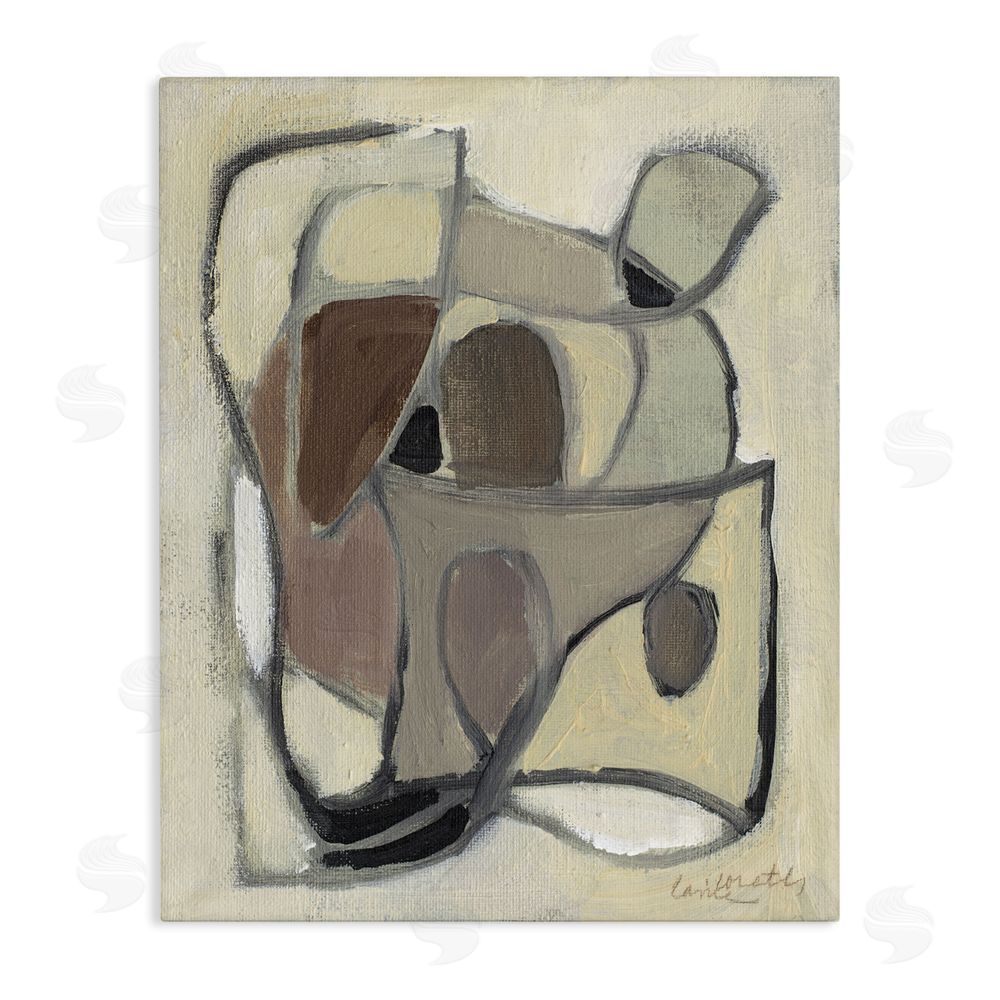 Lanie Loreth Rustic Curved Shapes Abstract Stretched Canvas Wall Art Print