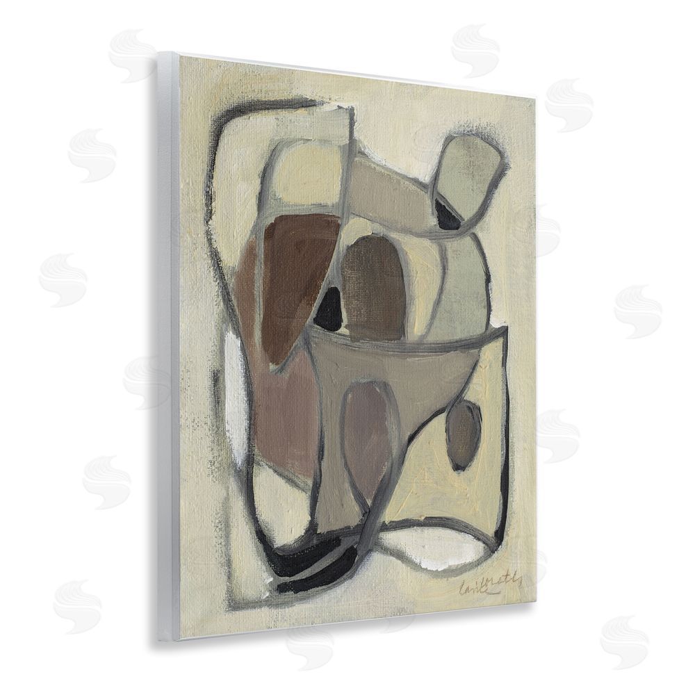 Lanie Loreth Rustic Curved Shapes Abstract Wooden Wall Plaque Art Print