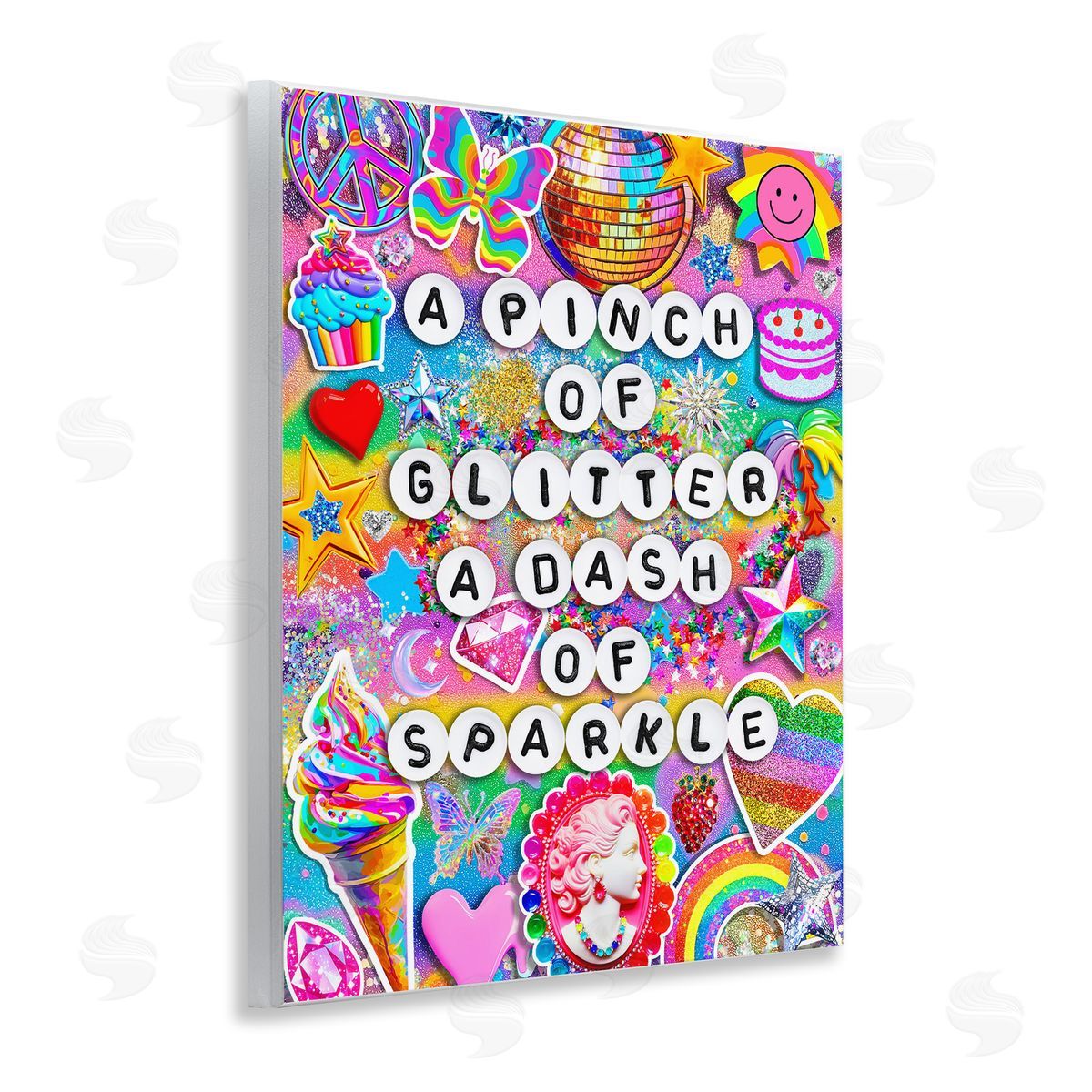 Pinch Of Glitter & Sparkle Wood Plaque Wall Art, Home Decor by Jess Stempel